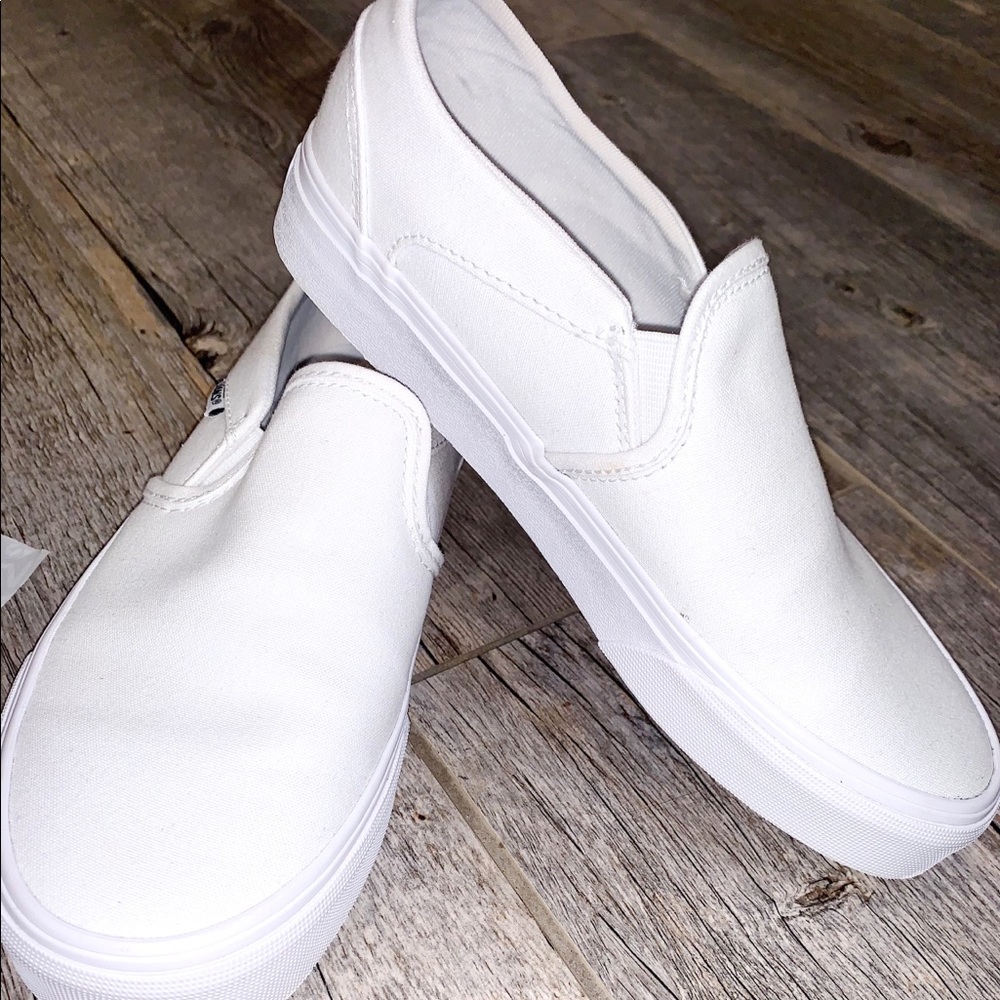 White Slip on Vans